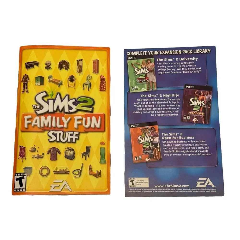 The Sims 2: Family Fun Stuff PC Expansion Pack 2006 - Preowned, Good Condition
